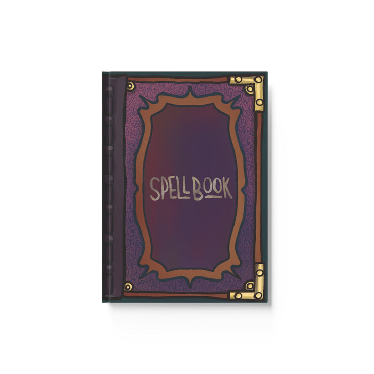 Roleplaying Game Spell Book Hard Backed Journal, Hand Drawn, Red
