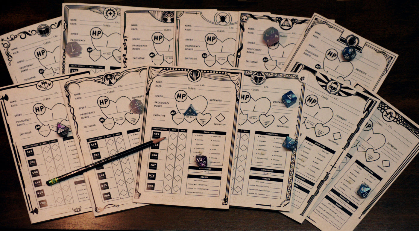 Custom character sheets compatible with Dungeons and Dragons 5th Edition