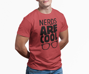 Cat20Designs nerdy glasses, nerds are cool, person wearing a Tabletop Roleplaying Game nerdy and geeky tshirt apparel design, merch for fantasy ttrpgs like dungeons and dragons and pathfinder, perfect gift for dungeon master or game masters